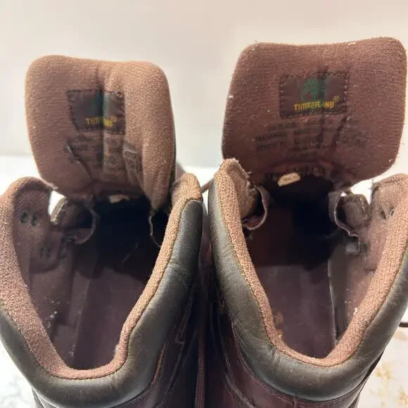 Timberland Leather Hiking Boots Brown Men’s Size 10.5 - Picture 3 of 4